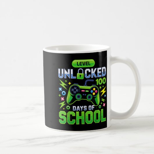 Level 100 Days Of School Unlocked Funny Video Game Kaffeetasse (Rechts)