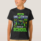 Level 100 Days Of School Unlocked Funny Video Game T-Shirt (Vorderseite)