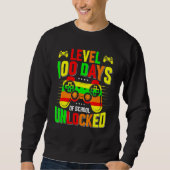 Level 100 Days Of School Unlocked Gamer Video Game Sweatshirt (Vorderseite)
