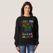 Level 100 days Of School Unlocked Gamer Video Game Sweatshirt (Vorne ganz)