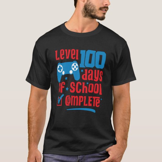 Level 100 Days Of School Unlocked Gamer Video Game T-Shirt (Vorderseite)