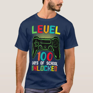 Level 100 Days Of School Unlocked Gamer Video Game T-Shirt