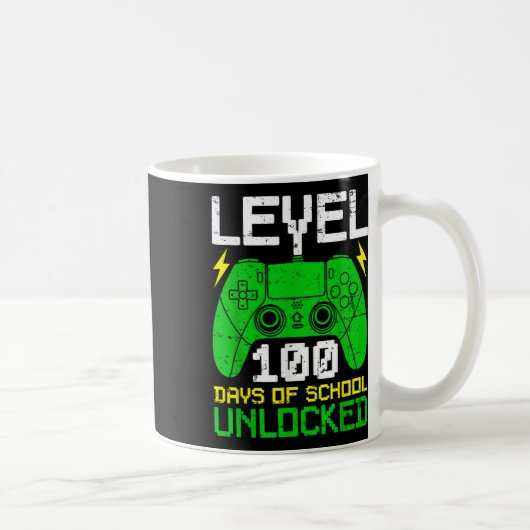 Level 100 Days of School Unlocks Gaming Boys 100t Kaffeetasse (Rechts)