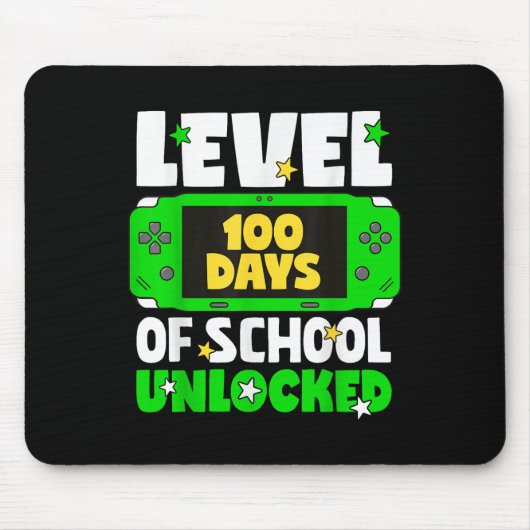 Level 100 Days of School Unlocks Gaming Boys 100t Mousepad (Vorne)