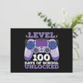 Level 100 Days of School Unlocks Gaming Einladung (Stehend Vorderseite)
