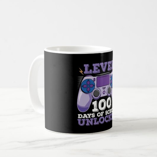 Level 100 Days of School Unlocks Gaming Kaffeetasse (Vorderseite Links)
