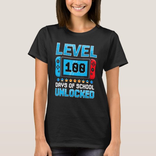 Level 100 Days of School Unlocks Gaming Kid T-Shirt (Vorderseite)