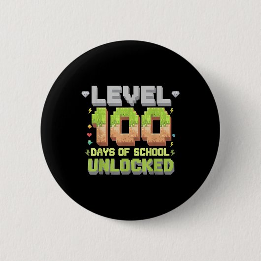 Level 100 Days of School Unlocks Gaming Pixel 100 Button (Vorderseite)