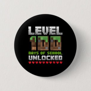 Level 100 Days of School Unlocks Gaming Pixel 100 Button