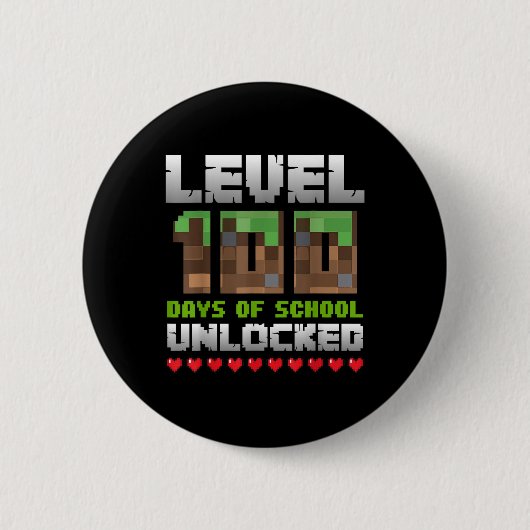 Level 100 Days of School Unlocks Gaming Pixel 100 Button (Vorderseite)