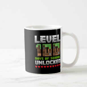 Level 100 Days of School Unlocks Gaming Pixel 100 Kaffeetasse