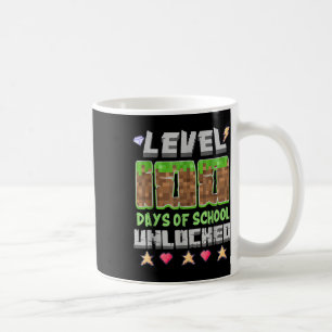 Level 100 Days of School Unlocks Gaming Pixel 100 Kaffeetasse