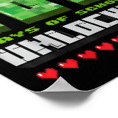 Level 100 Days of School Unlocks Gaming Pixel 100 Poster (Ecke)
