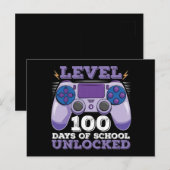 Level 100 Days of School Unlocks Gaming Postkarte (Vorne/Hinten)