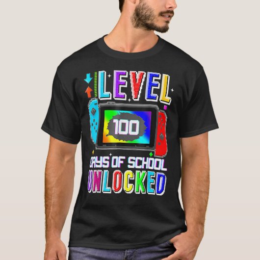 Level 100 Days of School Unlocks Happy 100t T-Shirt (Vorderseite)