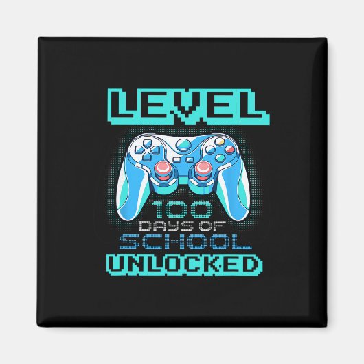 Level 100 Days of School Unlocks Jungs Mädchen Kin Magnet (Vorne)