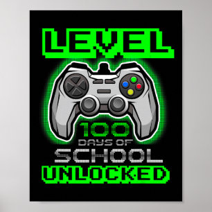 Level 100 Days of School Unlocks Jungs Mädchen Kin Poster