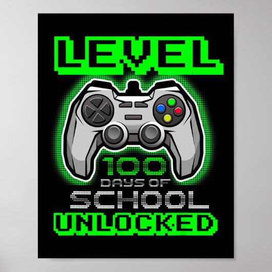 Level 100 Days of School Unlocks Jungs Mädchen Kin Poster (Vorne)