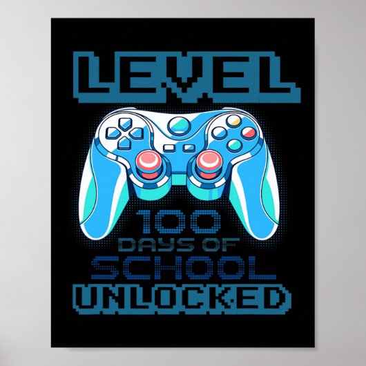 Level 100 Days of School Unlocks Jungs Mädchen Kin Poster (Vorne)