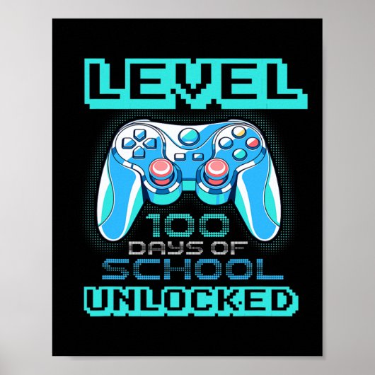 Level 100 Days of School Unlocks Jungs Mädchen Kin Poster (Vorne)