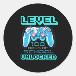 Level 100 Days of School Unlocks Jungs Mädchen Kin Runder Aufkleber