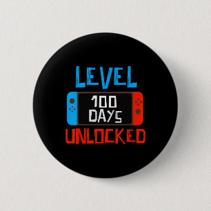 Level 100 Days School Unlock Gamer Boys Funny 10 Button