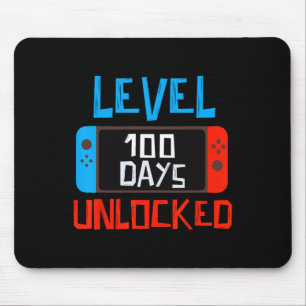 Level 100 Days School Unlock Gamer Boys Funny 10 Mousepad