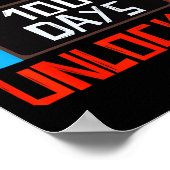 Level 100 Days School Unlock Gamer Boys Funny 10 Poster (Ecke)
