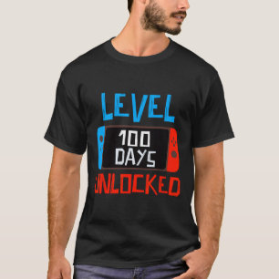 Level 100 Days School Unlock Gamer Boys Funny 10 T-Shirt