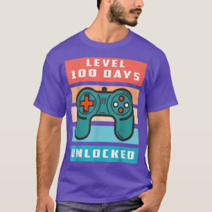Level 100 Days Unlock Gamer Video Game 100 Days  T-Shirt