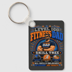 Level 100 Fitness Dad Shirt – Skill Tree Gym Papa  Schlüsselanhänger