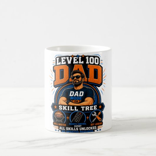Level 100 Papa-Shirt – Papa-Modus An Skillbaum – L Kaffeetasse (Mittel)