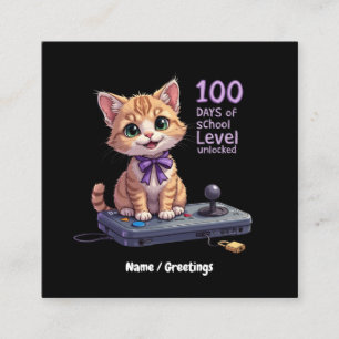 Level 100 Schultage freigeschaltet Feiern Quadratische Visitenkarte
