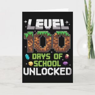 Level 100 Tage der Schule freigeschaltet Gamer Boy Karte