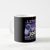 Level 100 Tage der Schule freigeschaltet Gamer Gam Kaffeetasse (Vorderseite Links)