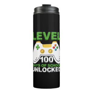 Level 100 Tage der Schule freigeschaltet Gamer Vid Thermosbecher