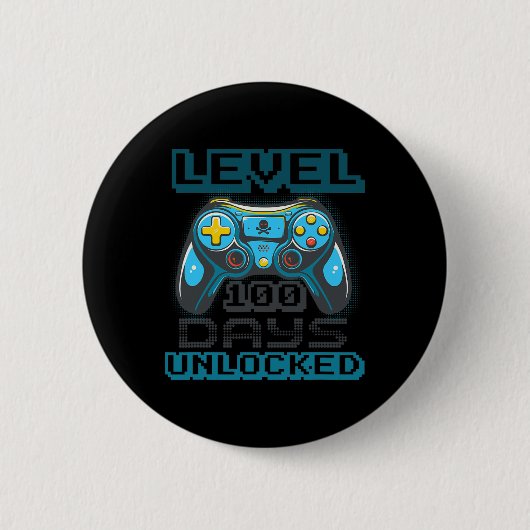 Level 100 Tage der Schule freigeschaltet Videospie Button (Vorderseite)