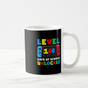 Level 100 Tage Schule Freigeschaltet Gamer Jungen Kaffeetasse