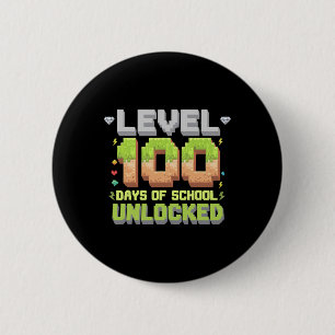 Level 100 Tage Schule freigeschaltet Gaming Pixel  Button