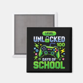 Level 100 Tage Schule Freigeschaltet Lustiges Vide Magnet (Vorderseite/Rückseite)