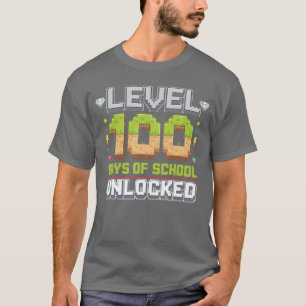 Level 100 Tage Schule freigeschaltete Gaming-Haut  T-Shirt