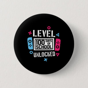 Level 100 Tage Schule Freigeschalteter Gamer Video Button