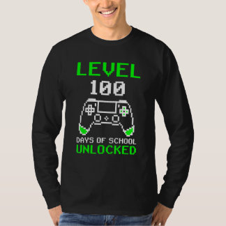 Level 100 Tage Schule Freigeschalteter Gamer Video T-Shirt