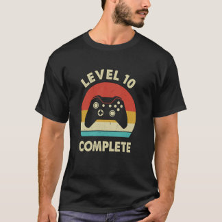 Level 10. abgeschlossen Retro 10 Jahre Hochzeit Ju T-Shirt