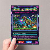 Level 10 Arcade Spiel T Rex Geburtstag Acryleinladungen (Insitu (Handheld))