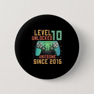 Level 10 Freigeschaltet 10. Geburtstag 10-jähriger Button