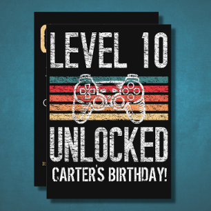 Level 10 freigeschaltet 10. Geburtstag Personalisi Einladung