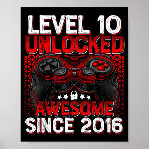 Level 10 freigeschaltet 10 Jahre alte Jungen 10. G Poster