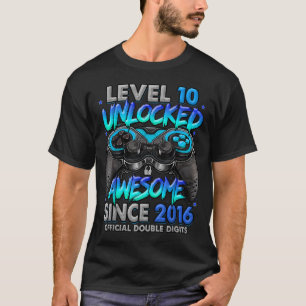 Level 10 Freigeschaltet Großartig Seit 2016 10. T-Shirt