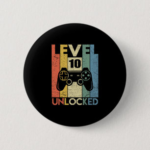 Level 10 freigeschaltet Lustiges Videospieler 10. Button